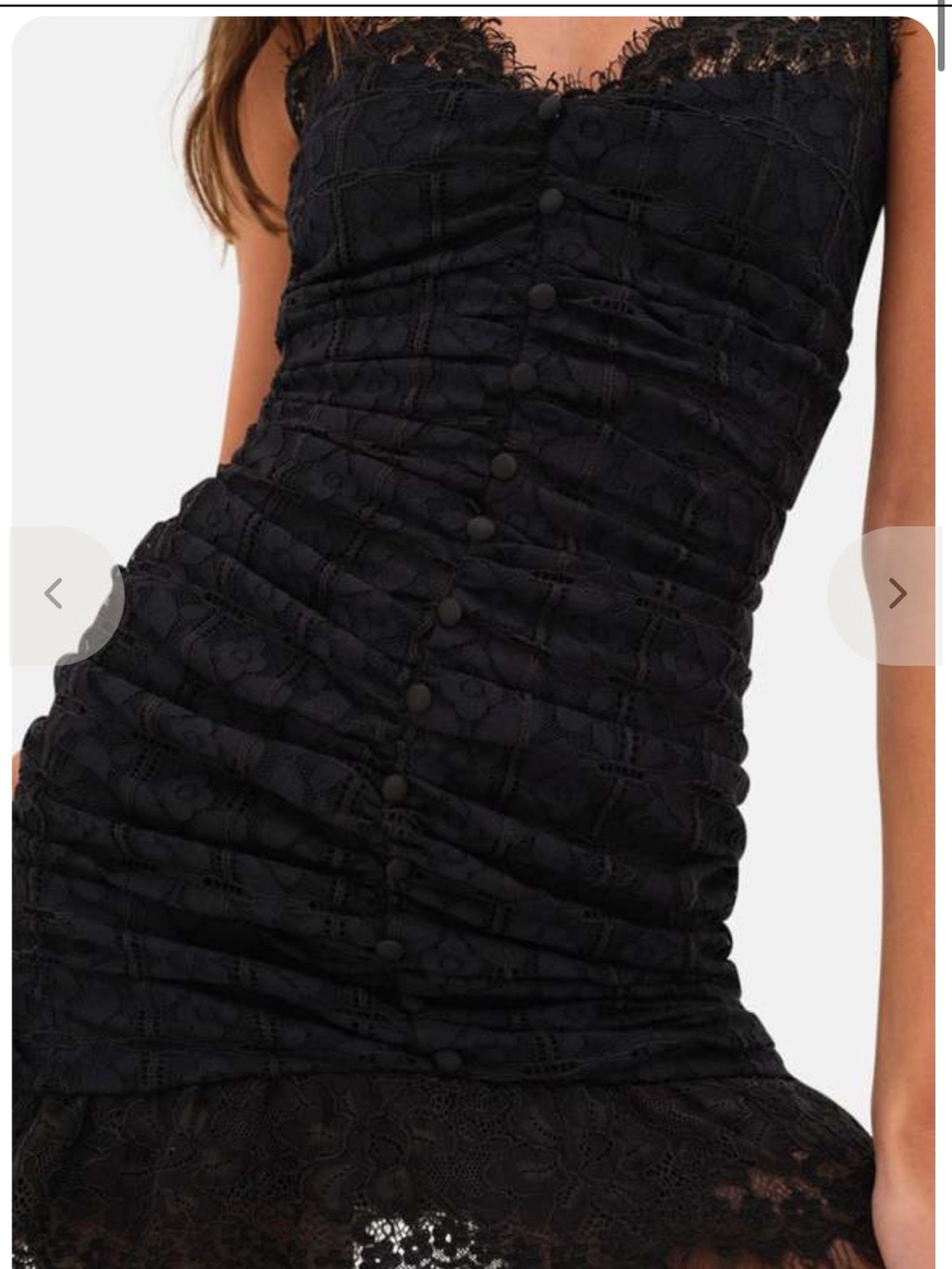 For Love and Lemons Black Lace Ruched Samira Dress- SOLD OUT in 1X - Picture 2 of 12
